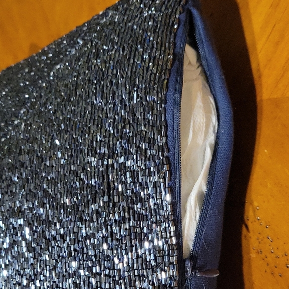 SEQUINED PILLOW, SPARKLING Navy Blue 11x11, NWOT - Picture 3 of 4